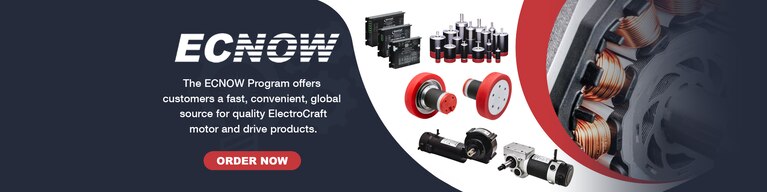 The ECNOW program offers customers a fast, convenient, global source for quality ElectroCraft motor and drive products.