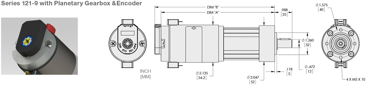 Series 121-9 - 2.1 inch Planetary Gear Motor (Plastic) Standard Options