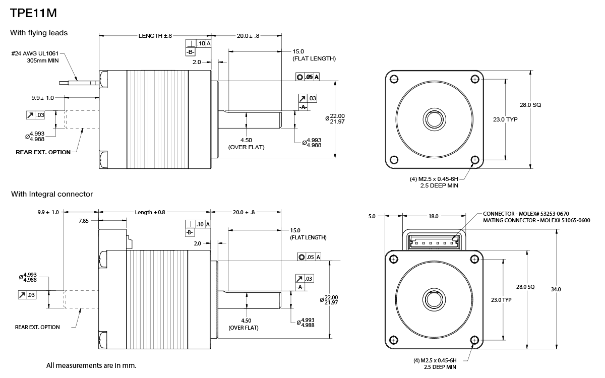 TPP23: NEMA 23 1.8° Stepper Motor – ElectroCraft EC NOW